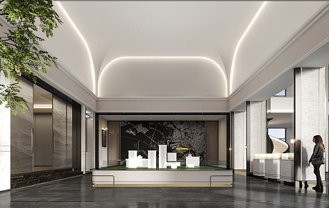 Modern Sales Office Reception Hall Living Hall Club Sand Plate Area 3d model