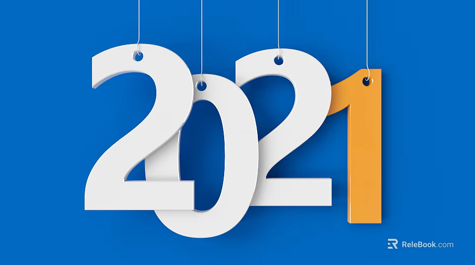 Commercial Equipment Digital Display Featuring 2021 Numbers With Hanging Design 3d model 