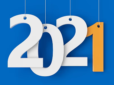 Commercial Equipment Digital Display Featuring 2021 Numbers With Hanging Design 3d model