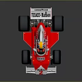 Red and White Racing Car with Texaco Marlboro Logo Number 2 and Driver with Helmet