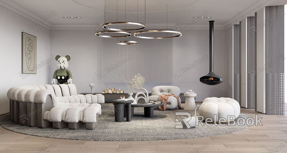 Modern living room sofa combination coffee table combination model