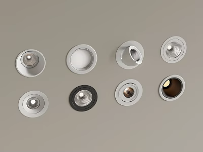 Modern Downlights and Spotlights with Various Styles and Finishes for Interior Lighting 3d model