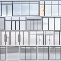 Various Modern Floor to Ceiling Windows Designs With Glass Panels And Frames 3d model