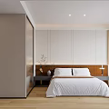 Modern Hotel Guest Room Interior Design With King Bed Wooden Floor Minimalist Walls And Sofa