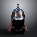 Ancient Metal Warrior Helmet With Spiked Top And Leather Ear Flaps