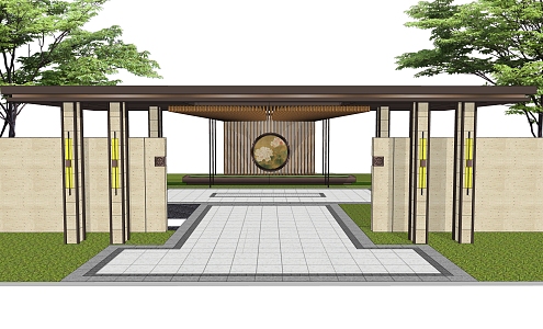 New Chinese style garden lamp 3d model