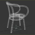 Elegant Wooden Single Chair With Curved Armrests And Modern Simple Design