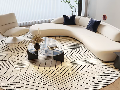 Sofa Modern Sofa Coffee Table Combination Special-shaped Sofa Light Luxury Sofa Curved Sofa 3d model