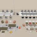 Conference tables and chairs 3d model