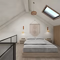 Modern Loft Interior With Open Living Area Kitchen Sofa Staircase And Pendant Light