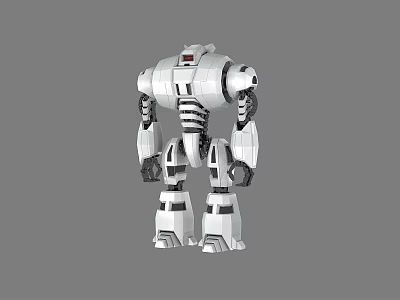 White Mechanical Smart Machine Humanoid Robot With Structural Arms And Legs 3d model