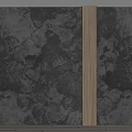 Dark Stone Textured Background Wall With Wooden Frame And Warm Lighting 3d model