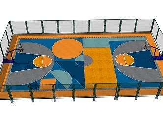 modern basketball court 3d model