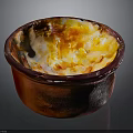 Artistic Red Bowl Shaped Sculpture With Flame Like Glazed Interior