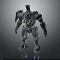 Detailed 3D Rendered Biomechanical Sci Fi Character With Metallic Armor And Glowing Accents