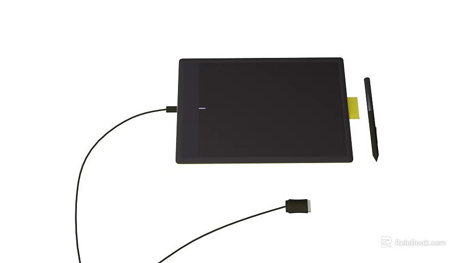 Professional Digital Drawing Tablet With Stylus Pen And USB Cable For Office Use 3d model