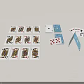 Multiple Playing Cards Featuring Kings Arranged On White Background With Folded Display Setup 3d model