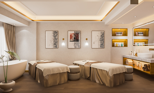 Modern SPA Beauty Salon Box Massage Shop Box Room Box Room Massage Bed 3d model