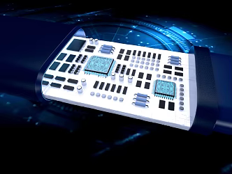 chip circuit board 3d model