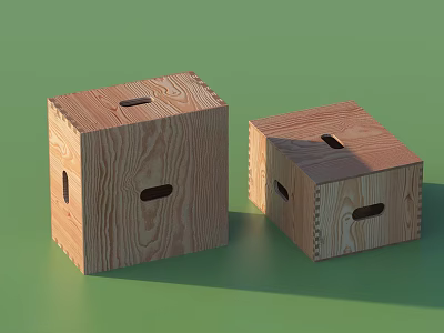 Wooden Cube Decorative Ornament Set with Simple Design for Home Decoration 3d model