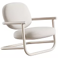 Modern Soft Fabric Leisure Chair With Sleek Metal Armrest Frame For Cozy Home Living Space