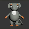 Cartoon Mouse Game Movie Character With Gray Body Orange Paws White Belly And Big Eyes