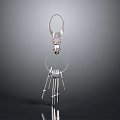 Silver Metal Keychain With Circular Top Connector And Hanging Strips