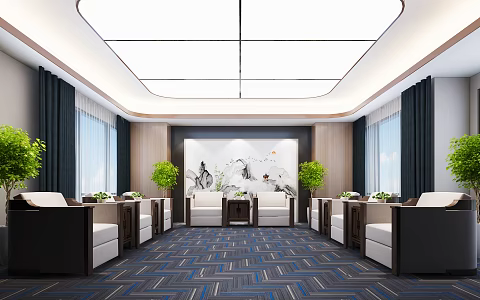 Modern Reception Room 3d model