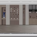 Modern Wooden Wine Cabinet With Layered Shelves And Ambient Lighting Interior Design