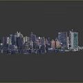 Detailed 3D City Model Showcasing Urban Building Complex And Skyscraper Architecture