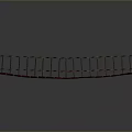 Long Red And Gold Decorative Fence Structure With Narrow Vertical Rails