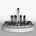 Decorative Outdoor Garden Ornament Circular Fountain With Multiple Water Jets And Concrete Base