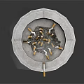 Modern Silver Metal Incense Burner With Spiral Base And Rising Smoke