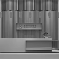 Modern reception desk sales front desk background 3d model