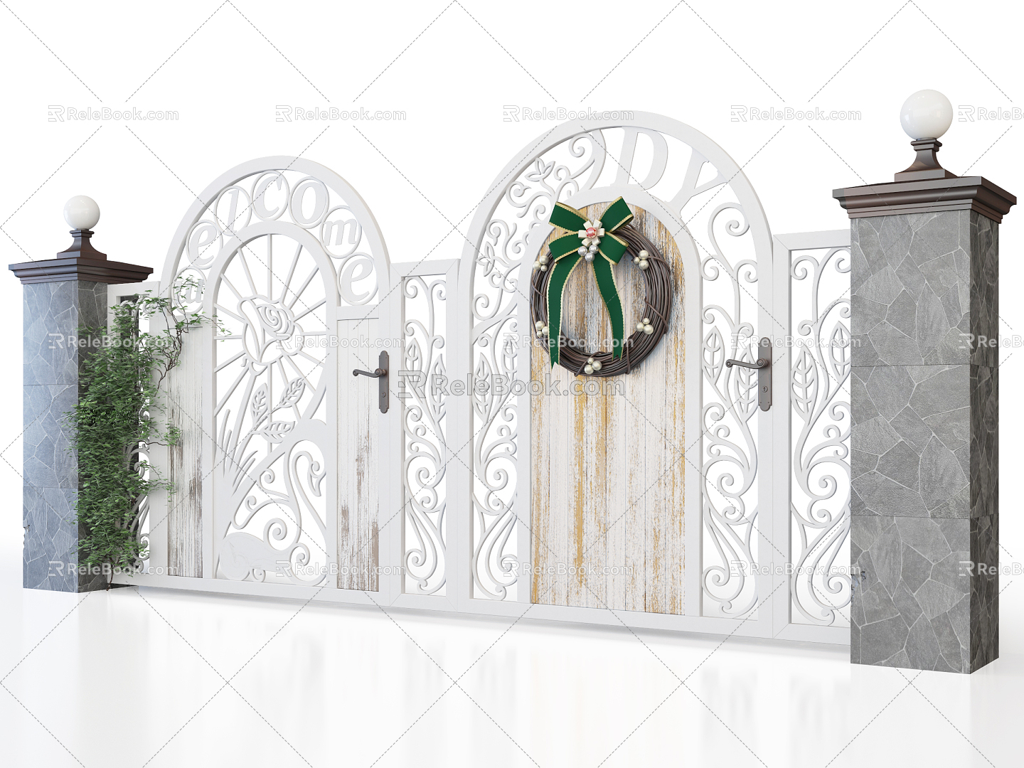 New Chinese Style Gate Iron Gate 3d model