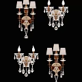 Classic Crystal Wall Sconces With Elegant Metal Frames And Decorative Shades 3d model