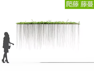 Climbing Vines With Hanging Green Foliage And Female Figure In Scenic View 3d model