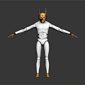 Humanoid Creature Character Featuring Yellow Horns White Body And Yellow Limbs