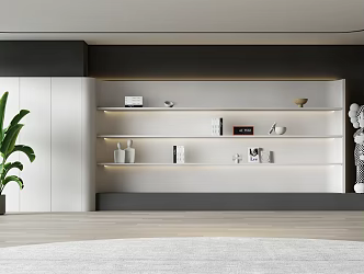 Modern display stand background wall 3d model