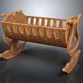 Classic Wooden Rocking Baby Crib With Sturdy Frame And Decorative Rails