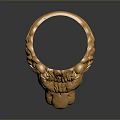 Golden Lion Head Decorative Ornament With Intricate Design For Home Decor