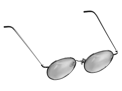 Lightweight Round Metal Frame Eyeglasses with Clear Lenses and Classic Design 3d model