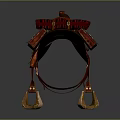 Traditional Red Horse Saddle Equipment With Decorative Straps Saddlebag And Stirrups