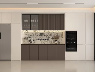 Modern Sideboard Restaurant Cabinet Refrigerator Cabinet Tea Cabinet Coffee Machine Steamer Oven Wine Cabinet Glass Moving Door Cabinet 3d model