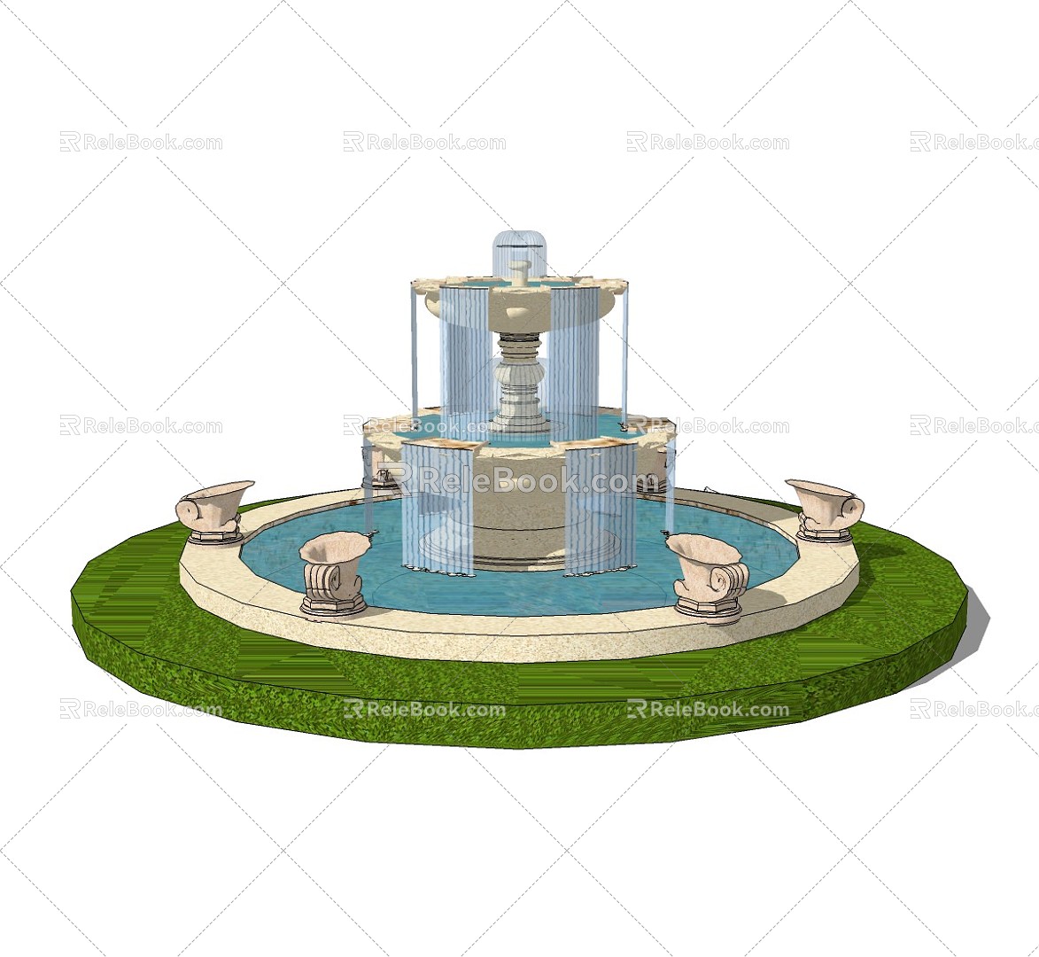 Jianou Fountain Landscape Entrance Waterscape model