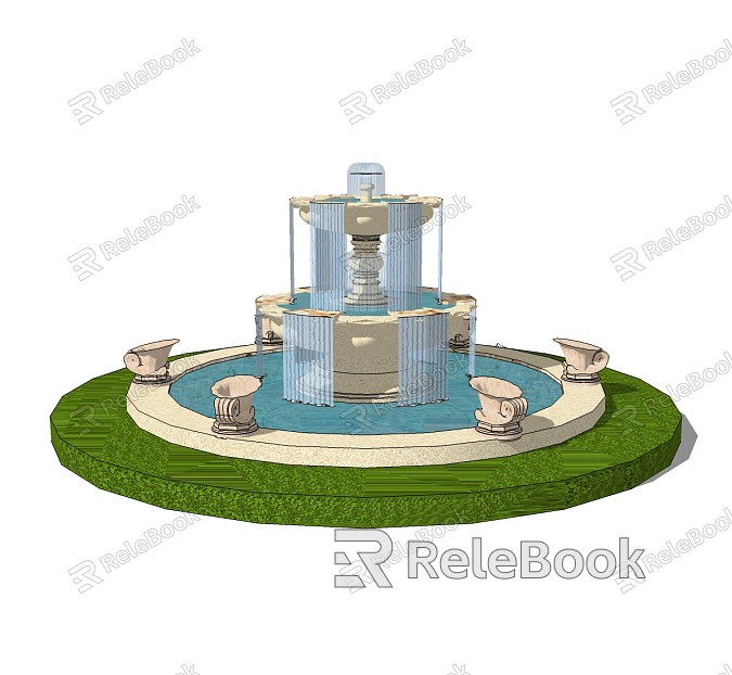 Jianou Fountain Landscape Entrance Waterscape model