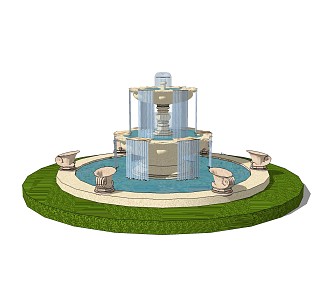 Jianou Fountain Landscape Entrance Waterscape 3d model