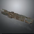 3D Model Of Large Water Vessel With Detailed Metallic Structure And Modular Components