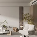 Quiet Living Room Sofa Lazy Sofa Floor Lamp Ornaments 3d model