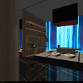 Modern SPA Sauna Interior Design Wooden Elements Warm Lighting And Comfortable Sofa